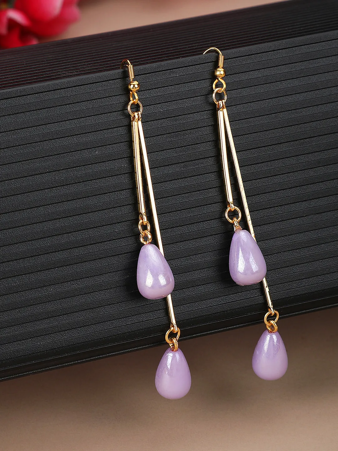 Designer Gold Pearl Drop Dangler Earrings For Women And Girls - Anikas Creation