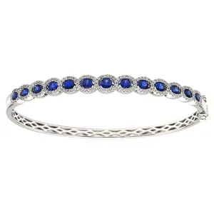 Diamond and sapphire bangle bracelet (SKU B054)