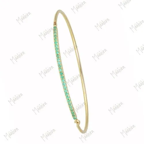 Diamond Bangle With Blue Sapphire