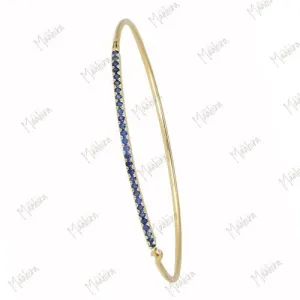 Diamond Bangle With Blue Sapphire
