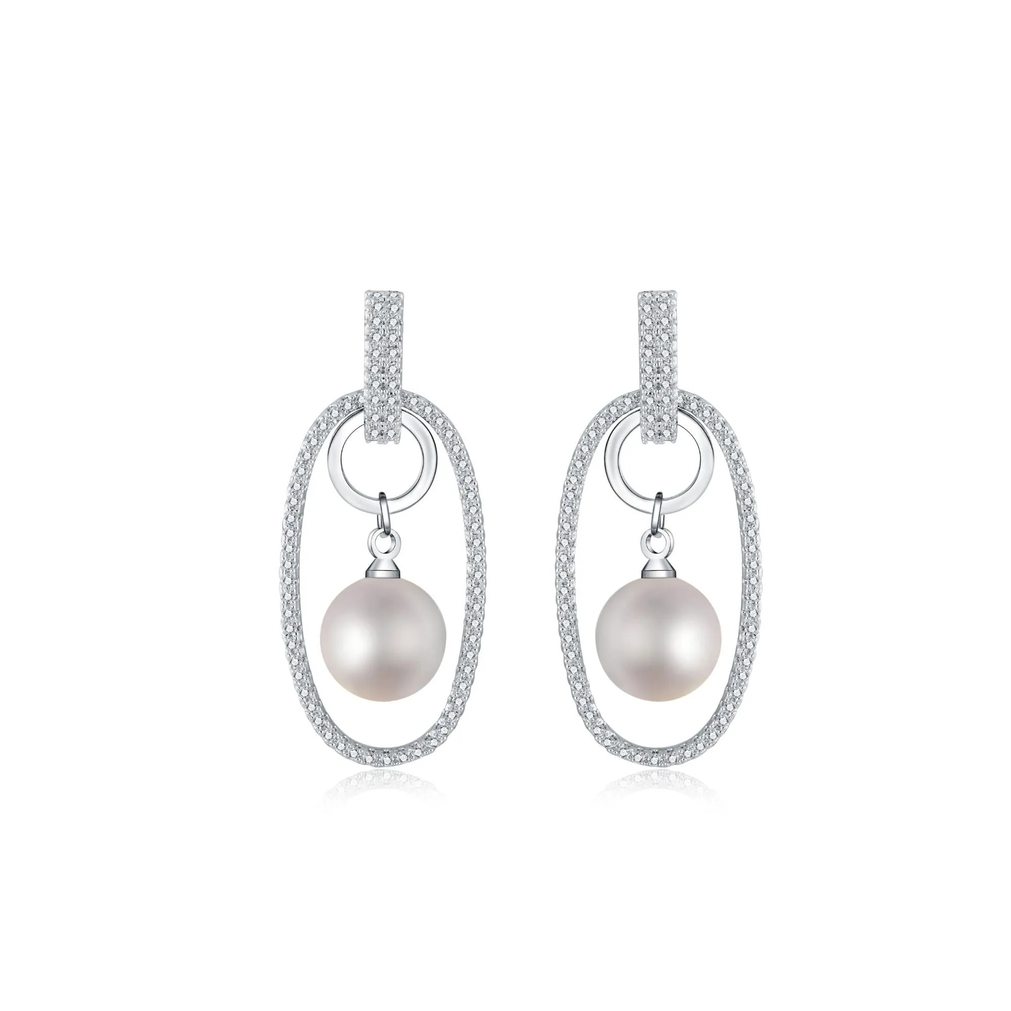 Ellipse Pearl Earrings