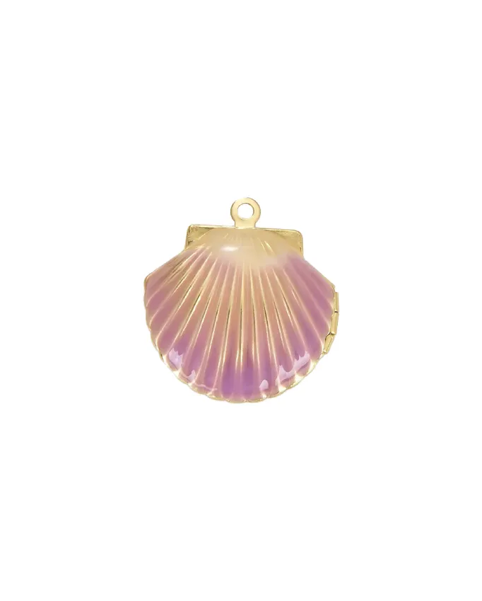 Enamel Clam Shell Locket Charm
