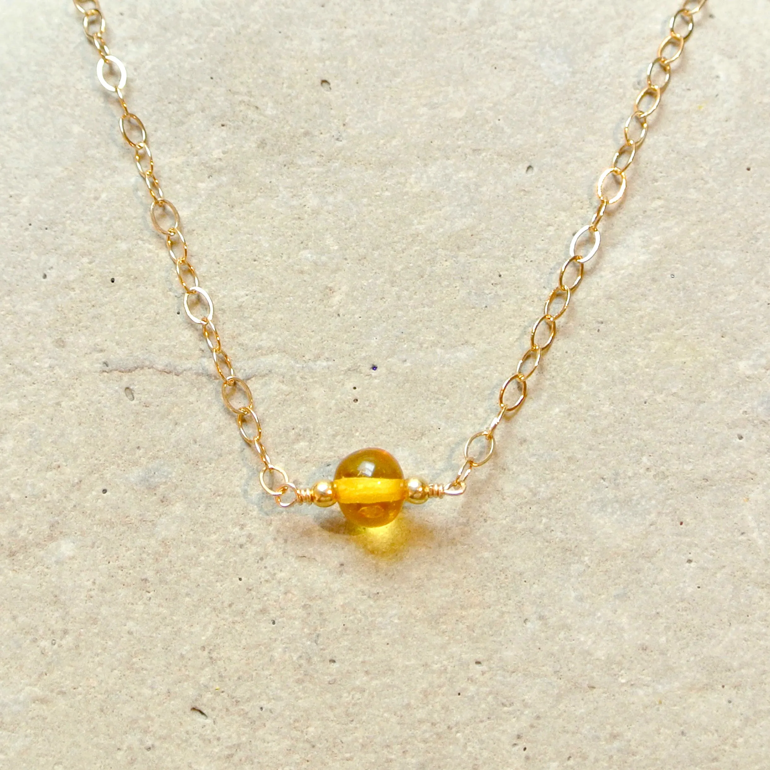 Essential Energy Gemstone Necklace: Amber - Healer/Cleanser