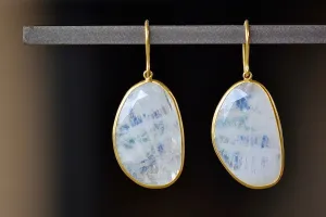 First Frost Large Single Moonstone Drop Earrings