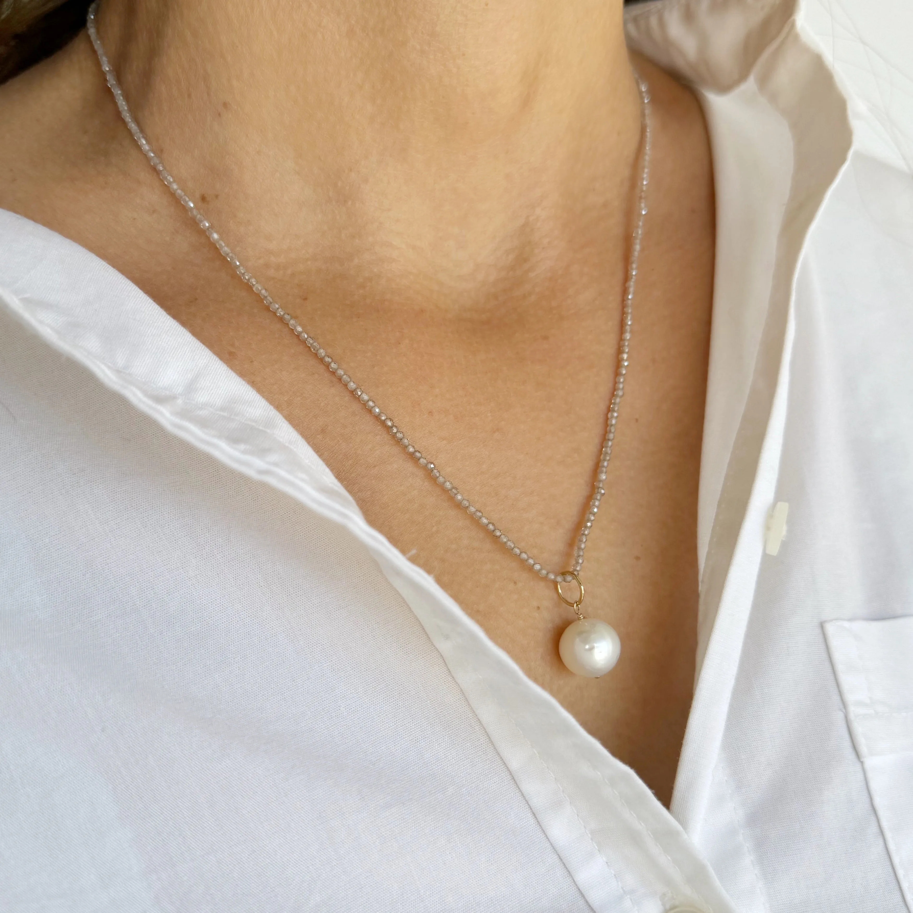 French Gray Bijou Necklace