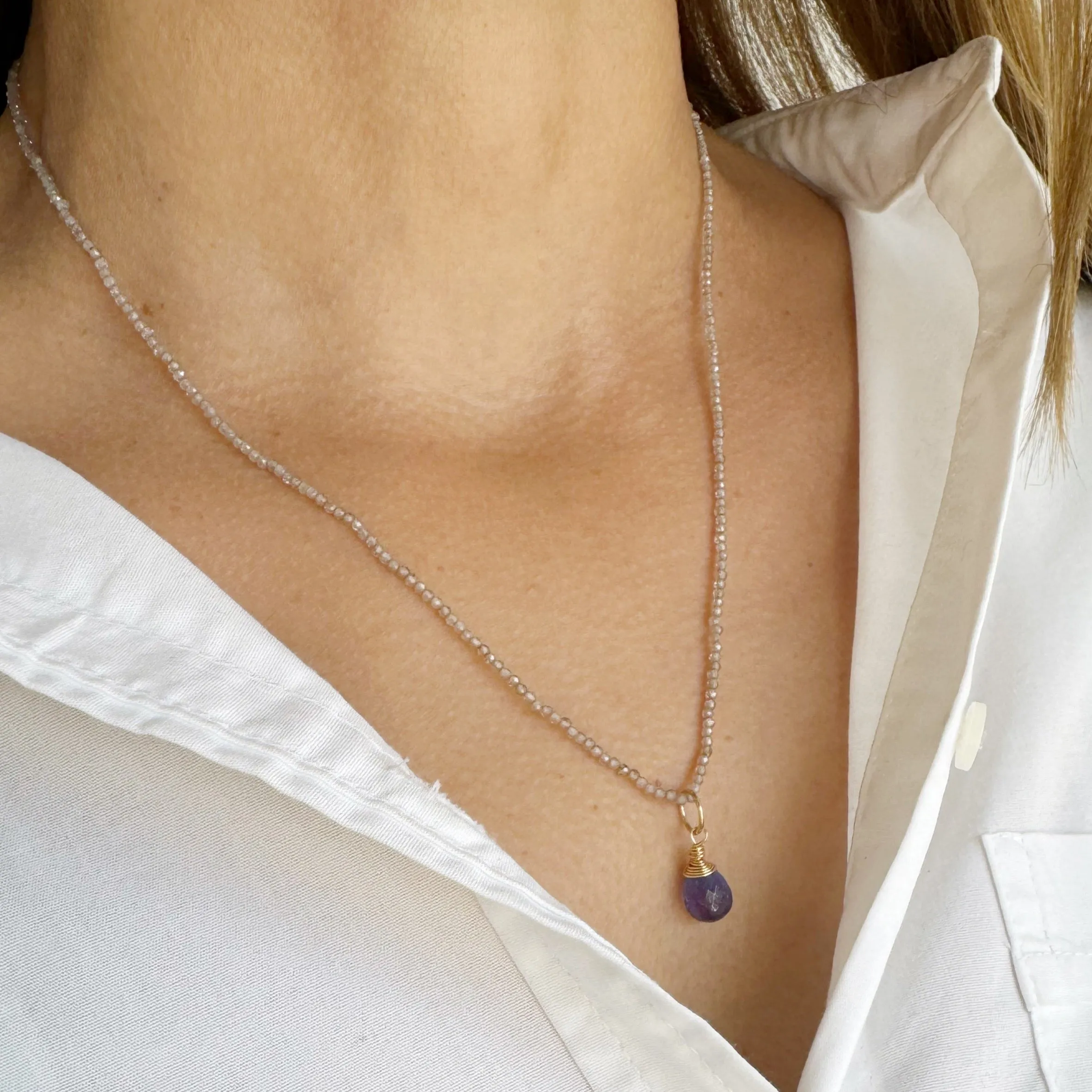 French Gray Bijou Necklace