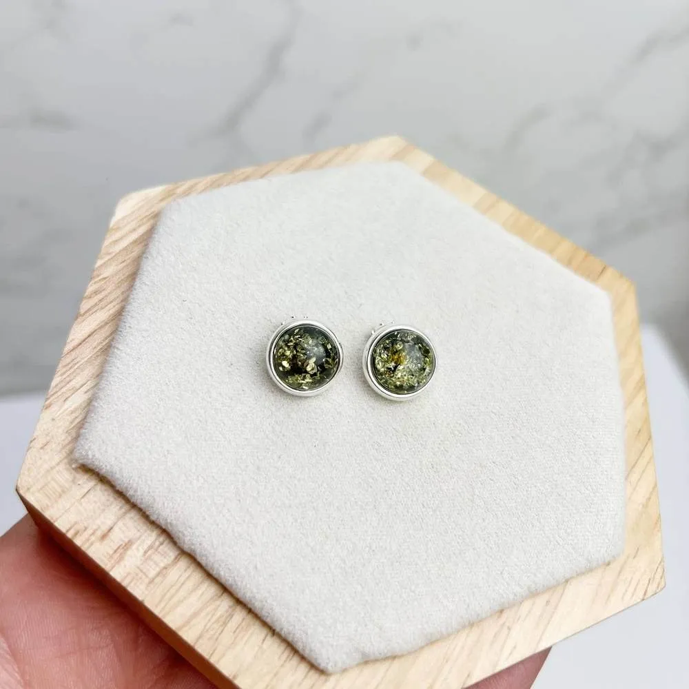 Genuine Round Baltic Amber and 925 Sterling Silver Clip-on Celtic Style Earrings - GL184