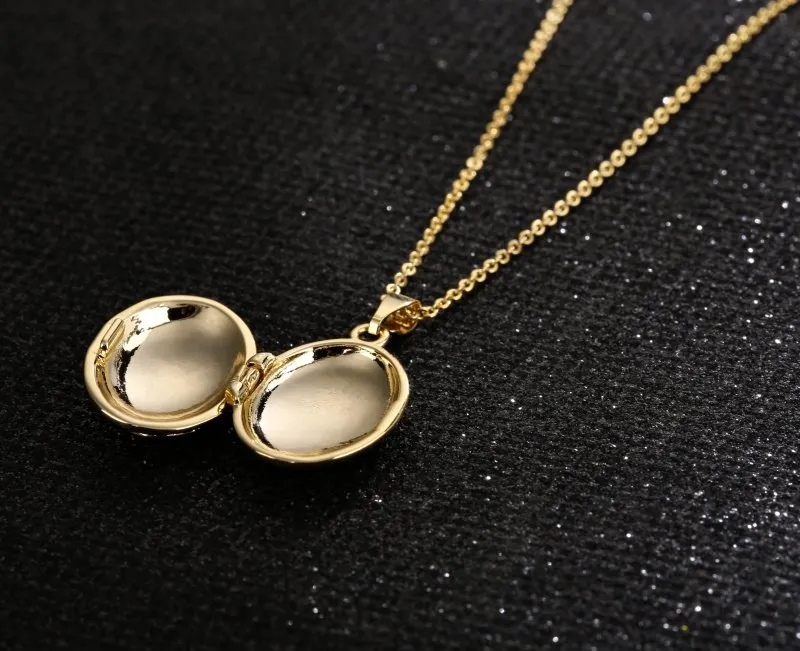 Gold Filled Bonded Oval Locket Pendant Necklace 18/20 Inches 1.5mm Chain