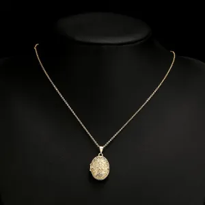 Gold Filled Bonded Oval Locket Pendant Necklace 18/20 Inches 1.5mm Chain