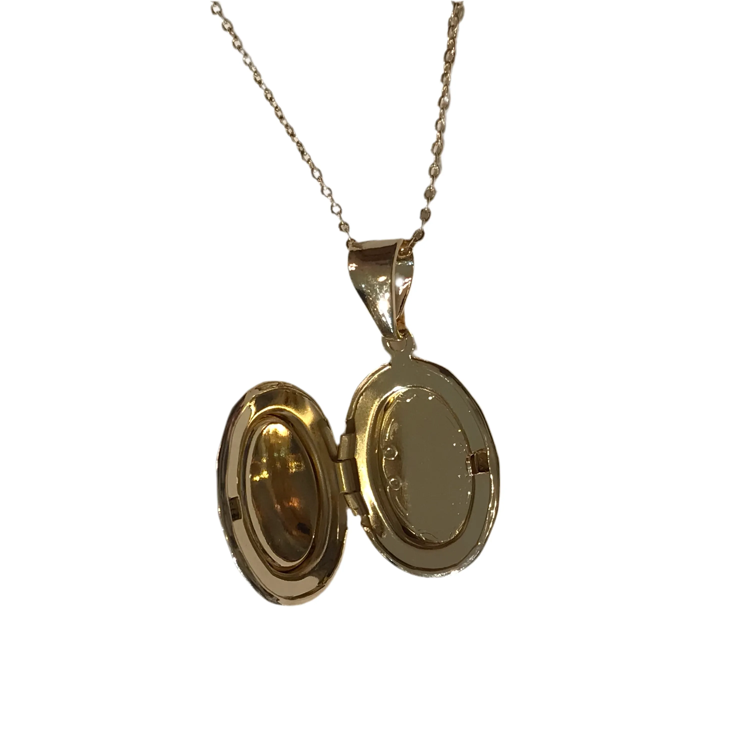 Gold Filled Oval Detailed Locket Necklace