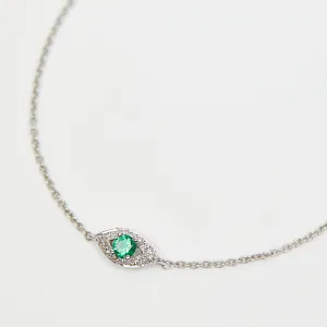 Green Sapphire Evil Eye Bracelet