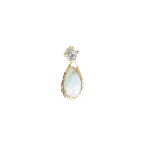 Guiding Light Opal Single Stud Earring in 14K Yellow Gold