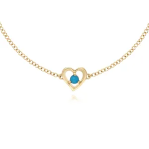 Herzförmiges Saphir Armband in 9ct Gelb Gold