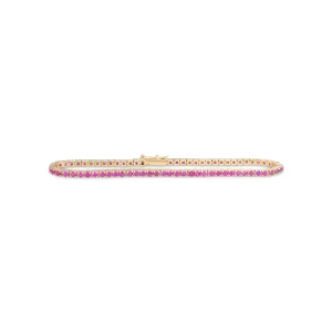 Hot Pink Sapphire Tennis Bracelet