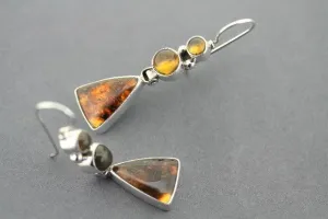 Hula earring - sterling silver & amber