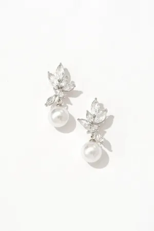 Ines Pearl Drop Silver Earrings