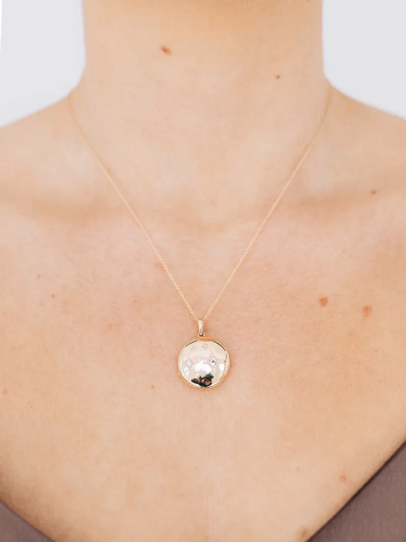 Jac Jo Gothic Star Constellation Diamond Locket