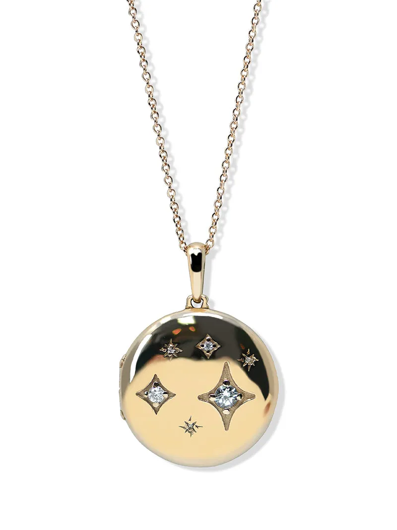 Jac Jo Gothic Star Constellation Diamond Locket
