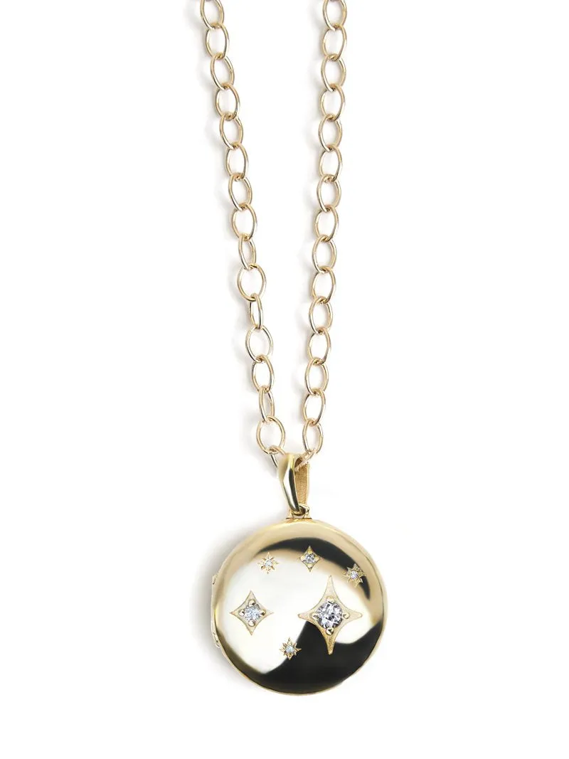 Jac Jo Gothic Star Constellation Diamond Locket