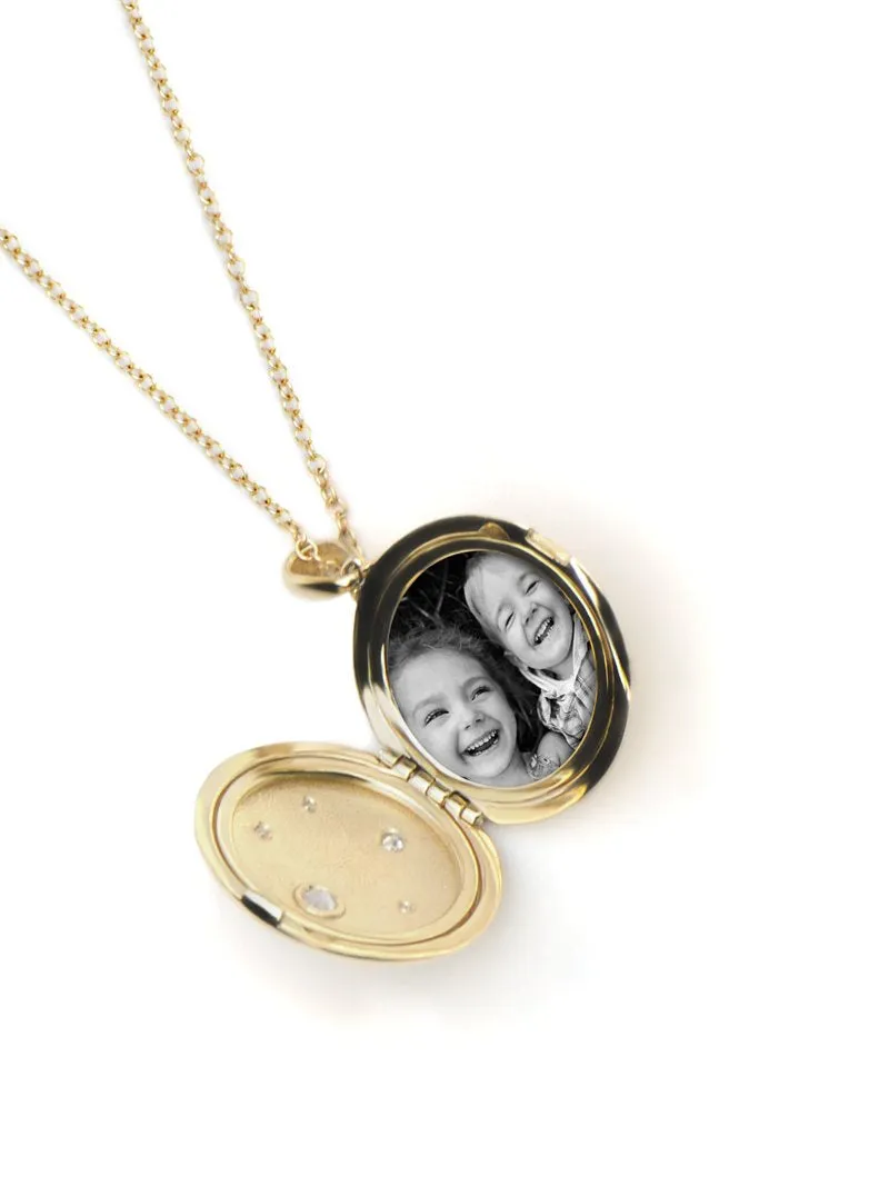 Jac Jo Gothic Star Constellation Diamond Locket