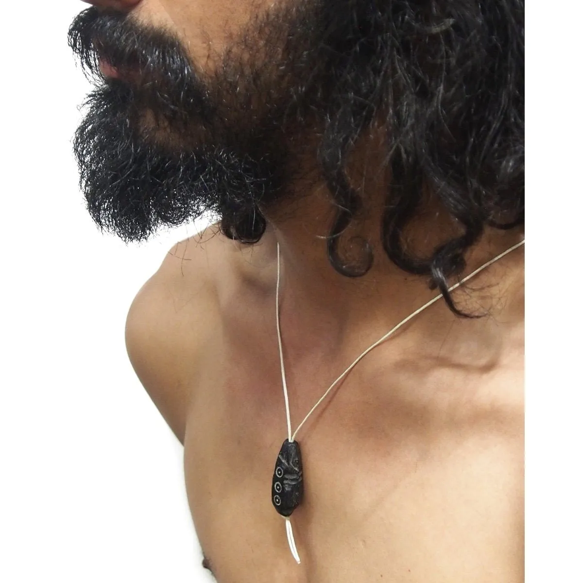 Jet Talismanic Heirloom Bead Antique Necklace A