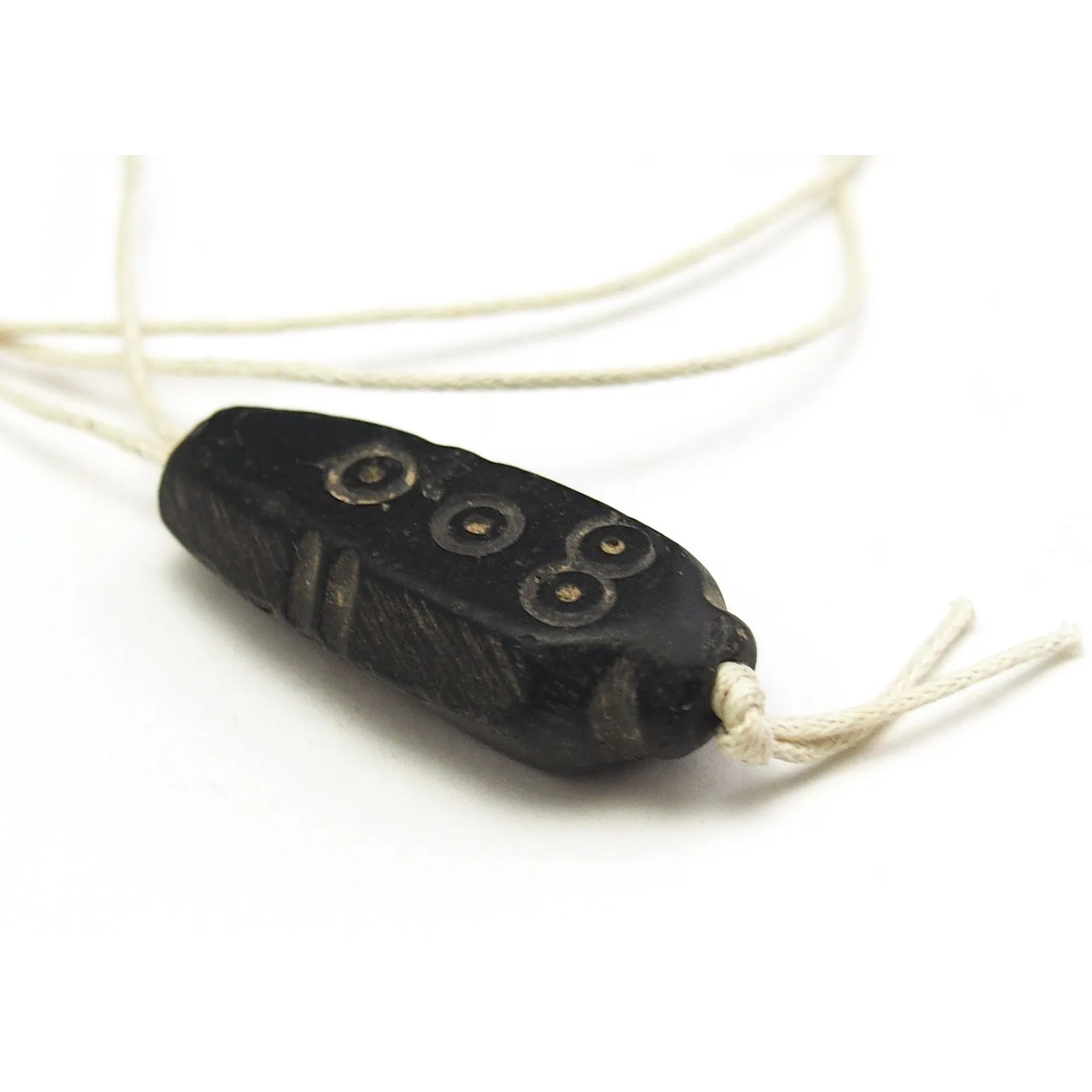 Jet Talismanic Heirloom Bead Antique Necklace A