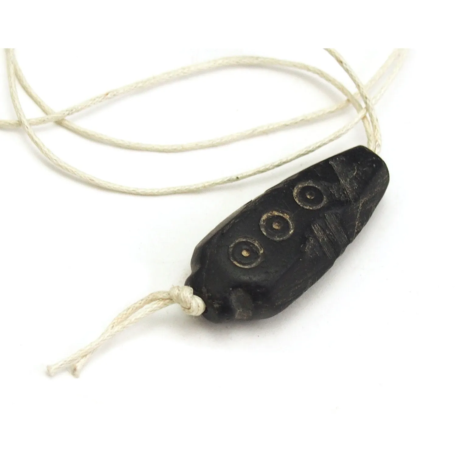 Jet Talismanic Heirloom Bead Antique Necklace A