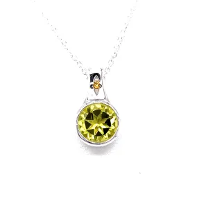 Kaleidoscope Round Lemon Quartz & Golden Citrine Pendant