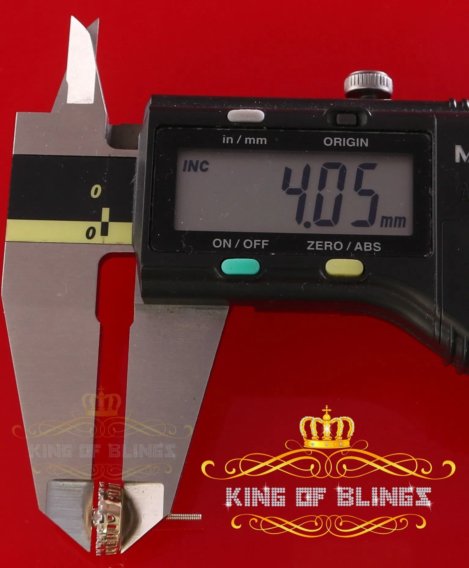 King of Bling's 0.52ct Cubic Zirconia 925 Yellow Silver Women's & Men's Hip Hop Round Earrings