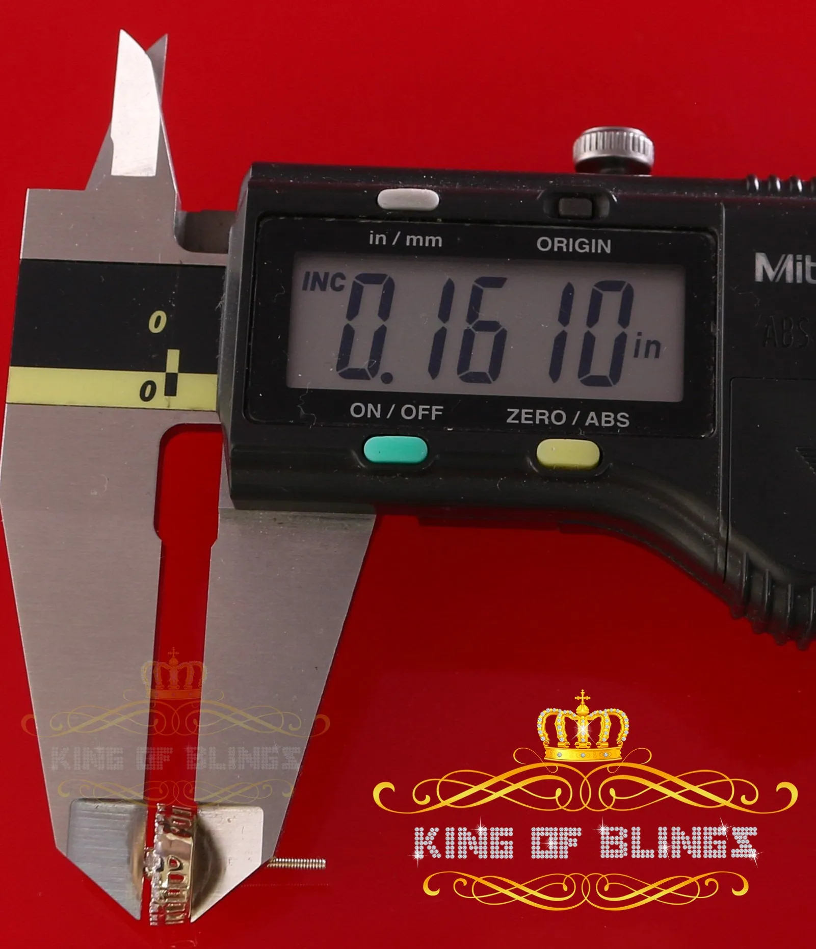 King of Bling's 0.52ct Cubic Zirconia 925 Yellow Silver Women's & Men's Hip Hop Round Earrings
