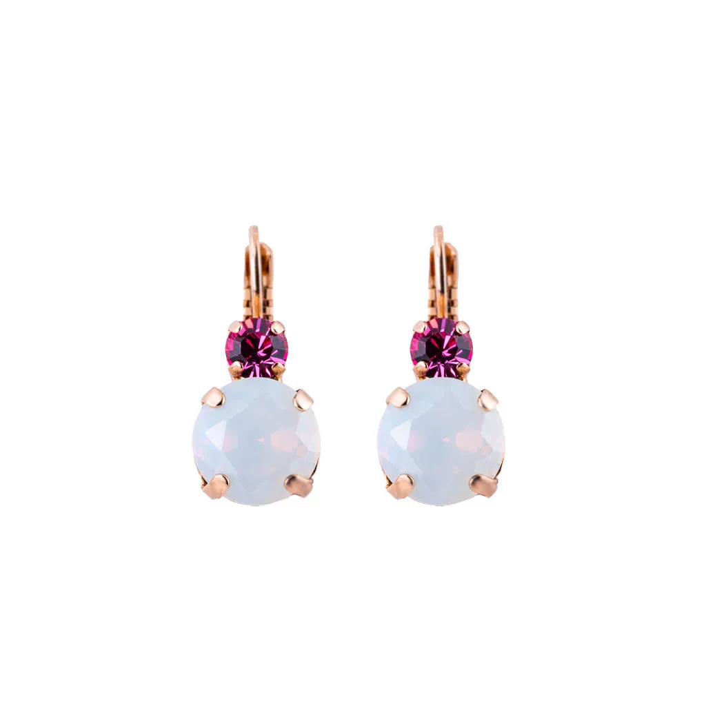 Large Double Stone Leverback Earrings in "Banana Split" *Custom*