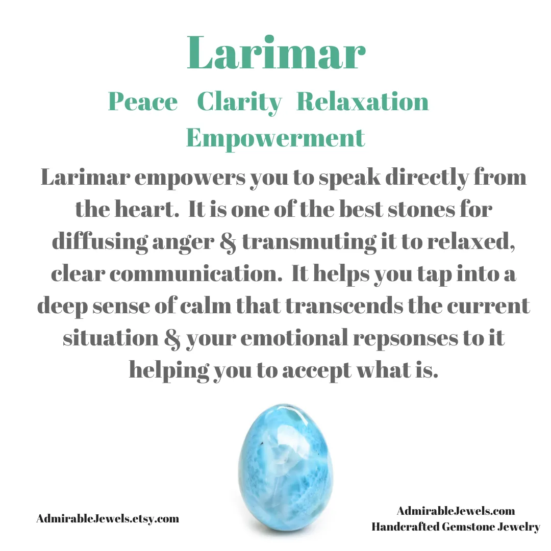 Larimar Heart Shaped Pendant Necklace