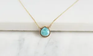 Larimar Heart Shaped Pendant Necklace