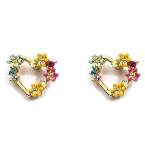 Lila Jewellery Gold Heart Stud Earrings