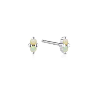 LINDA TAHIJA Birthstone Stud OPAL SILVER