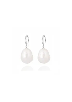 Lola Knight - Mia - Pearl Drop Bridal Earrings - Silver