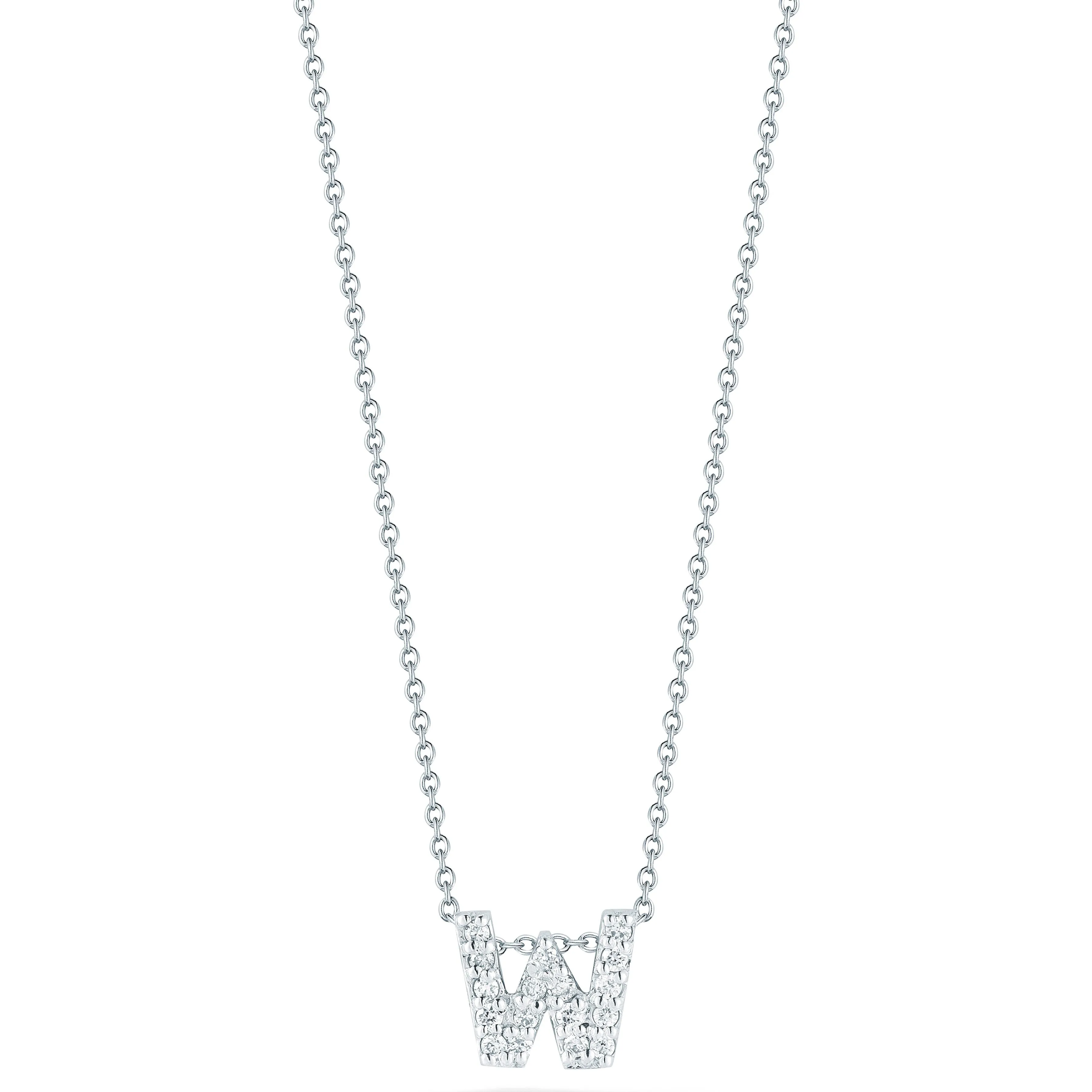 Love Letter W Pendant with Diamonds