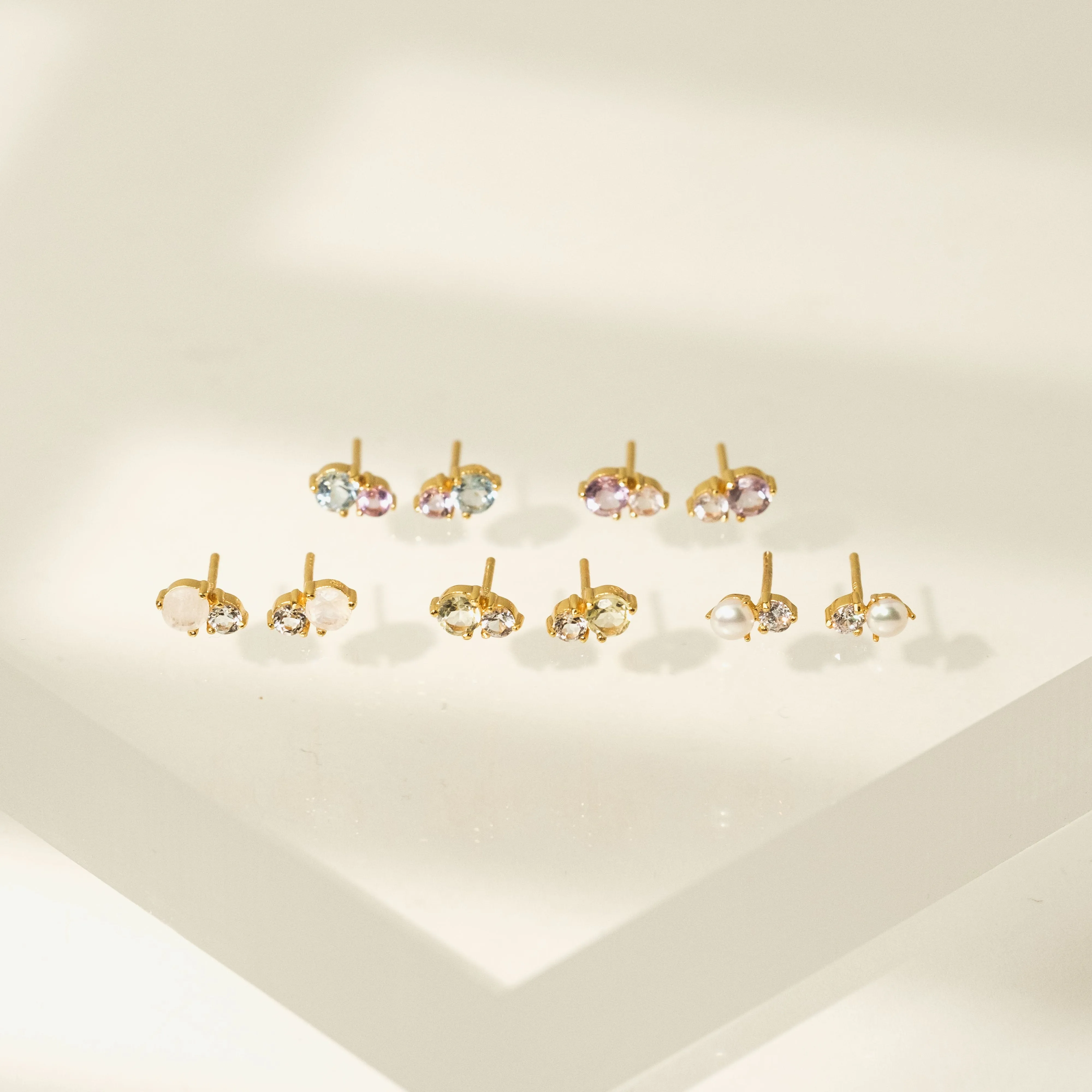 Luma Gemstone Stud Earrings