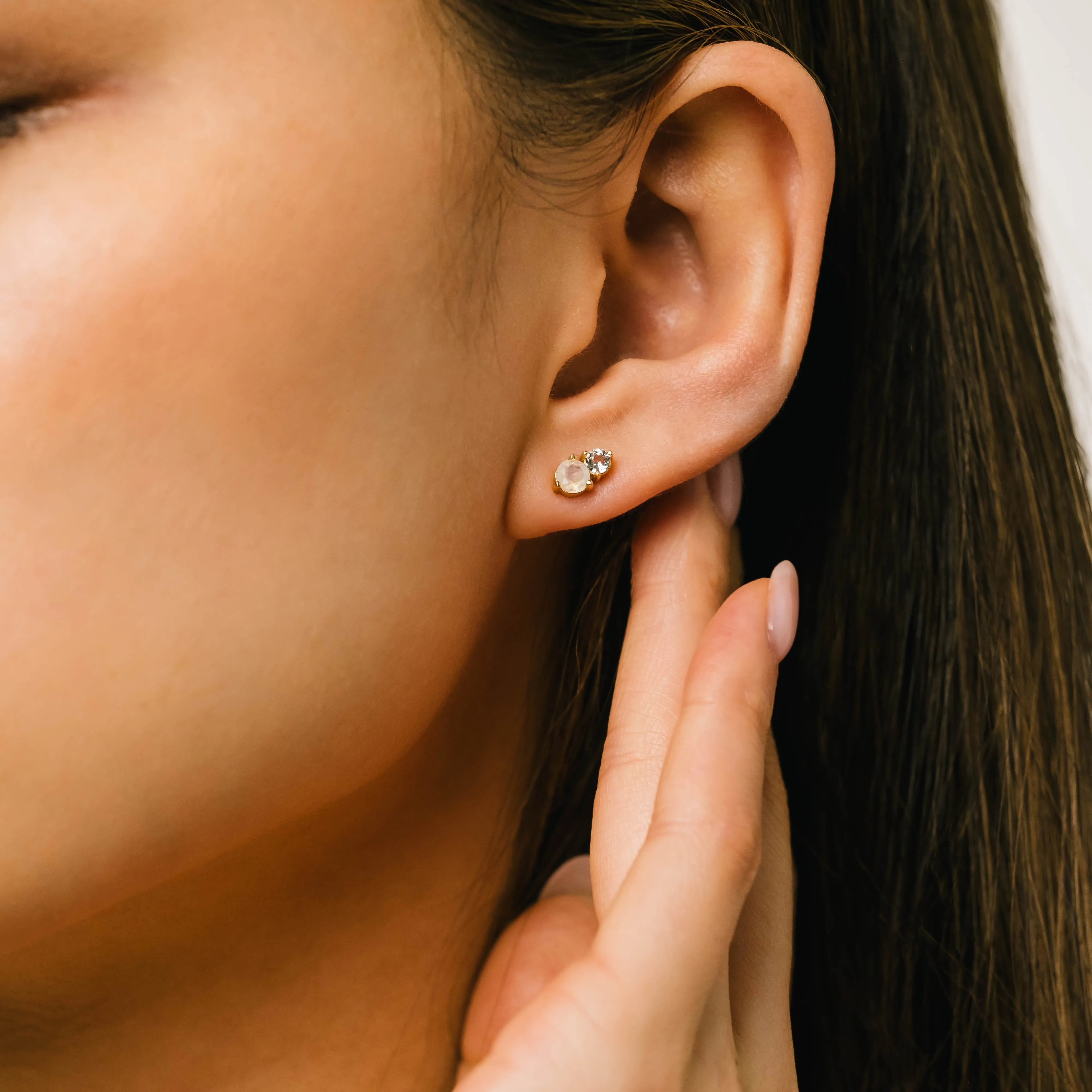 Luma Gemstone Stud Earrings