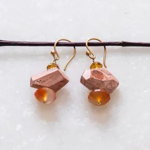 Mexican Opal & Carnelian Earrings