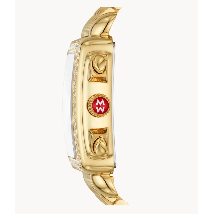 Michele Deco 18K Yellow Gold-Plated Stainless Steel MOP Diamonds 33mm Quartz