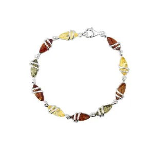 MILENA Bracelet Silver and Mix Amber - Marquise Stone