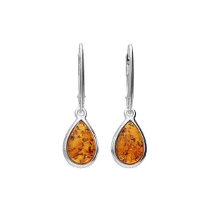 MILENA earrings Silver and Amber Tear