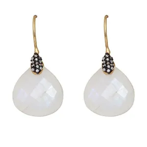 Moonstone with Pave Crystal Earrings