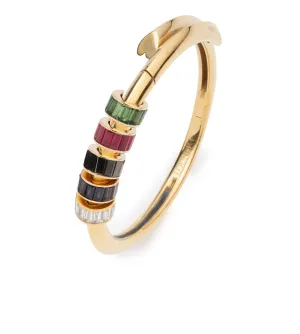 Multi Baguette Gemstone : Heart Beat Strong Heart Bangle