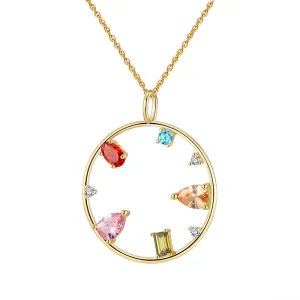 Multi Simulated Gemstone Necklace
