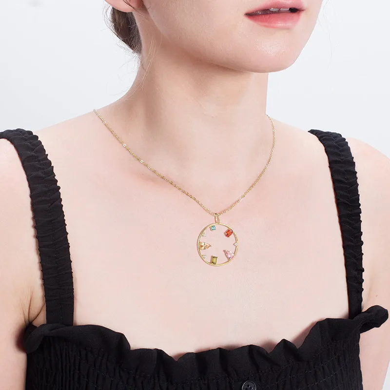 Multi Simulated Gemstone Necklace