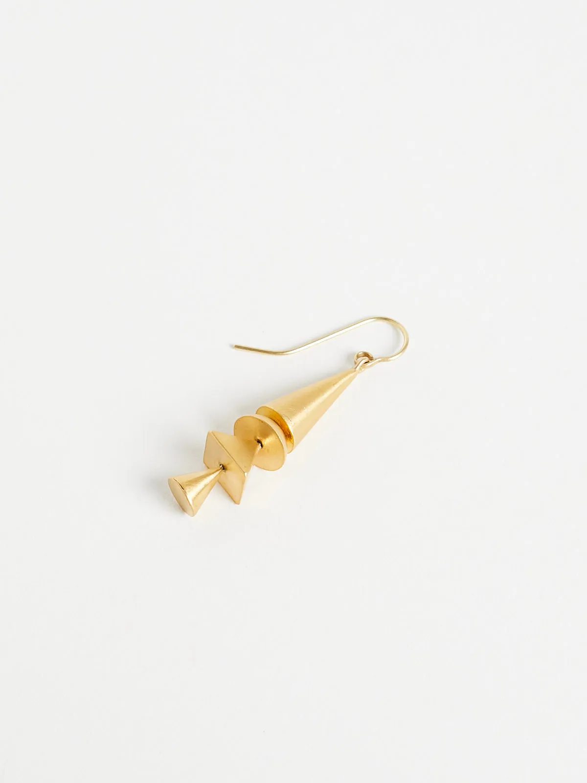 Neo-Geo Downward Facing Earrings in 22k Yellow Gold