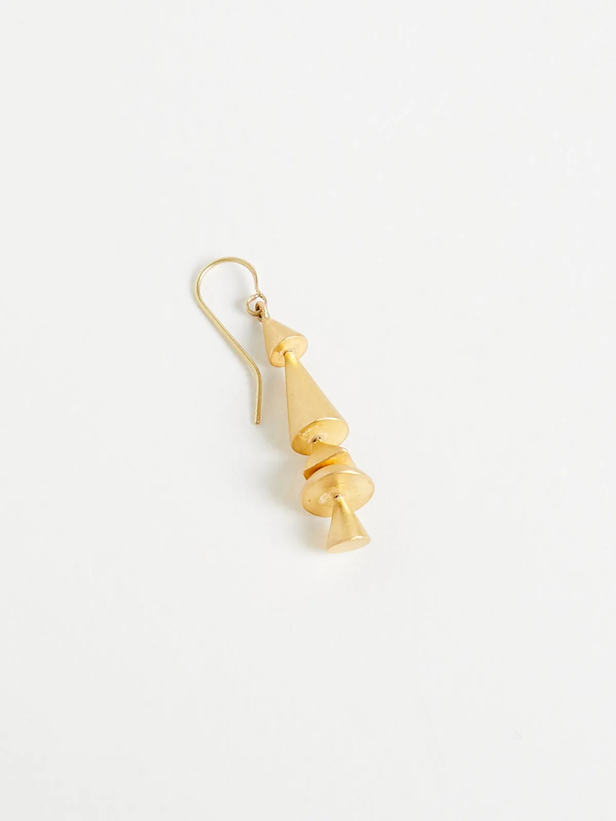 Neo-Geo Downward Facing Earrings in 22k Yellow Gold