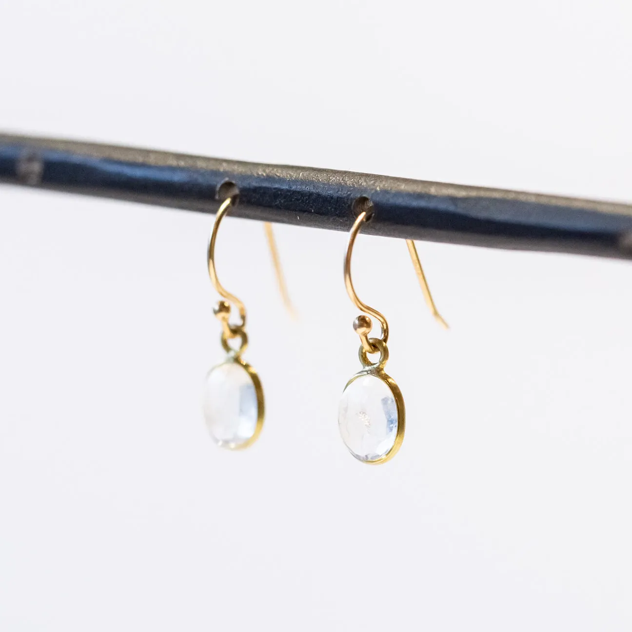 NEW! Oval Moonstone Earrings with 18k Gold by Margaret Solow